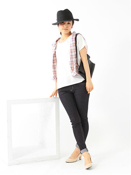 ＜WEB限定大きな・小さなサイズ＞カットワーク刺繍ドルマンTシャツ