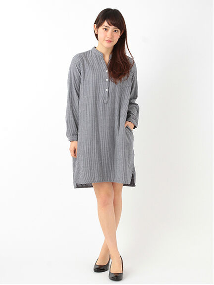 ＜WEB限定大きな・小さなサイズ＞ストライプスキッパーワンピース
