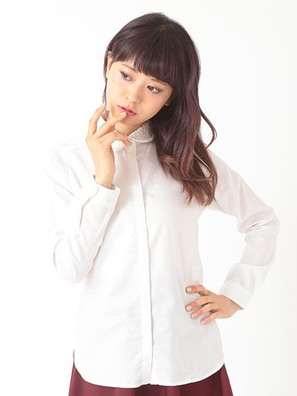 ＜WEB限定大きな・小さなサイズ＞ケミカルレースカラーシャツ