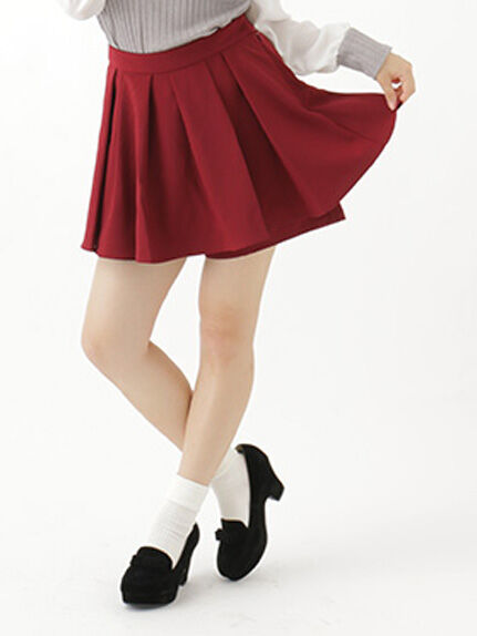 ＜WEB限定大きな・小さなサイズ＞タックフレアーキュロットパンツ