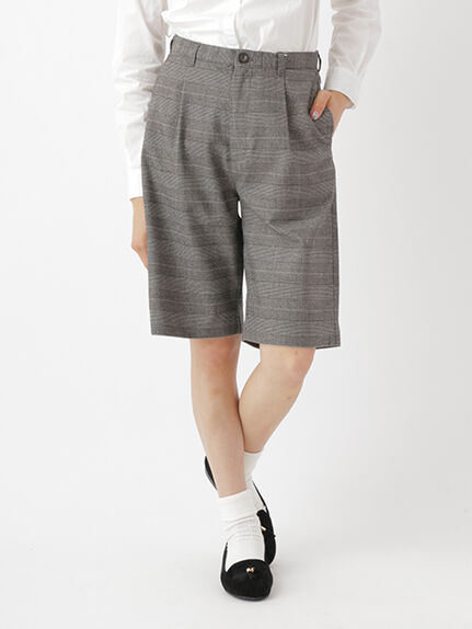 ＜WEB限定大きな・小さなサイズ＞チェックタックハーフパンツ