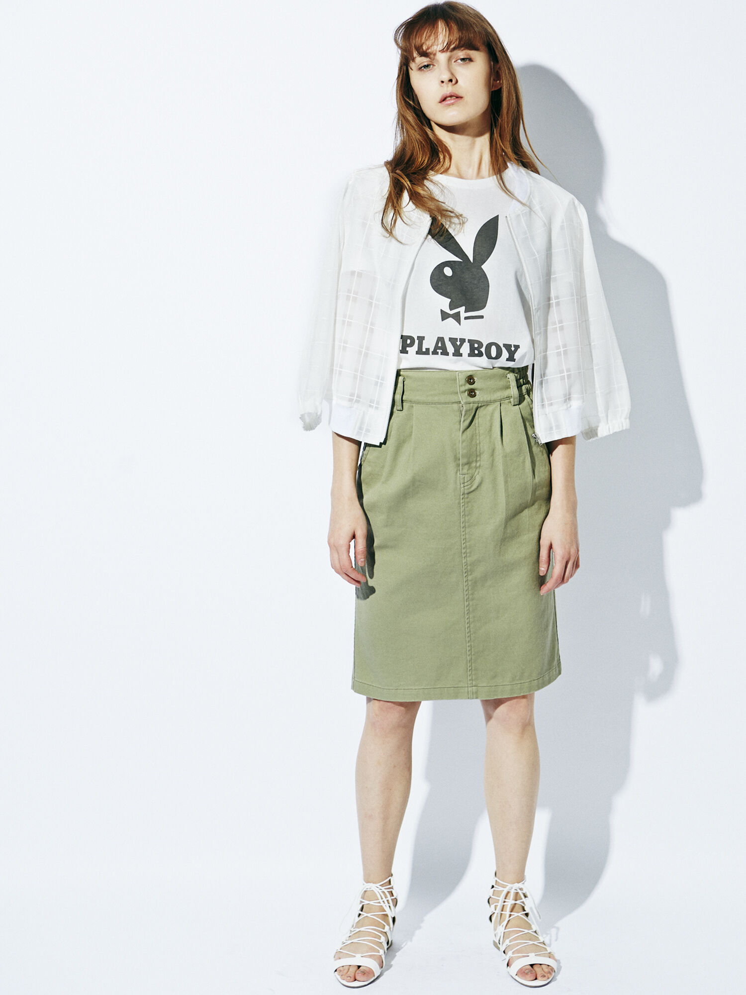 E hyphen world gallery バッグリボンタイトスカート ￥4,309