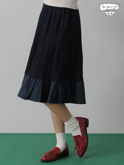 E hyphen world gallery MANIA M 地柄ギャザーフレアスカート ￥6,469