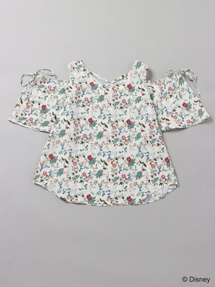 E hyphen world gallery ドナルドダック花柄ブラウス