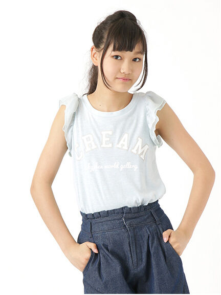 CREAMロゴシフォンスリーブTシャツ