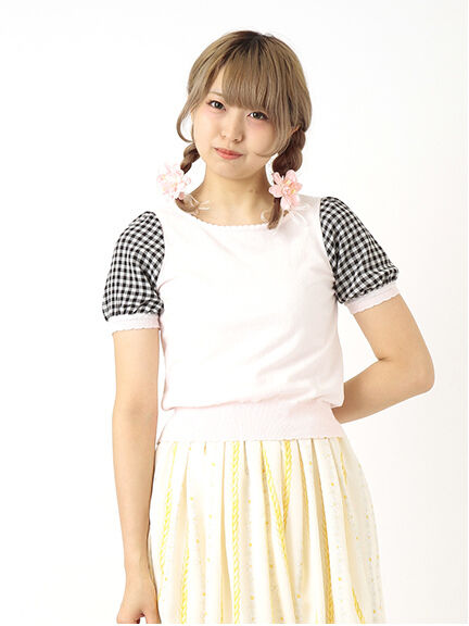 Gingham check Puff Knit