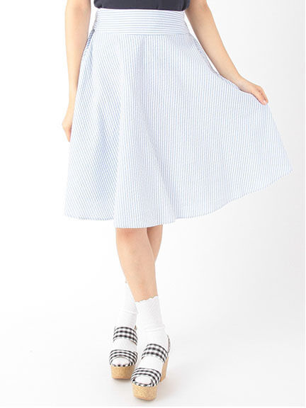 Stripe Gather Skirt