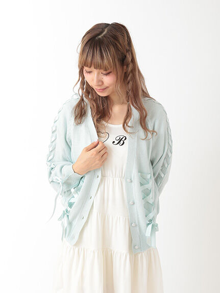 Lace Up Ribbon Cardigan