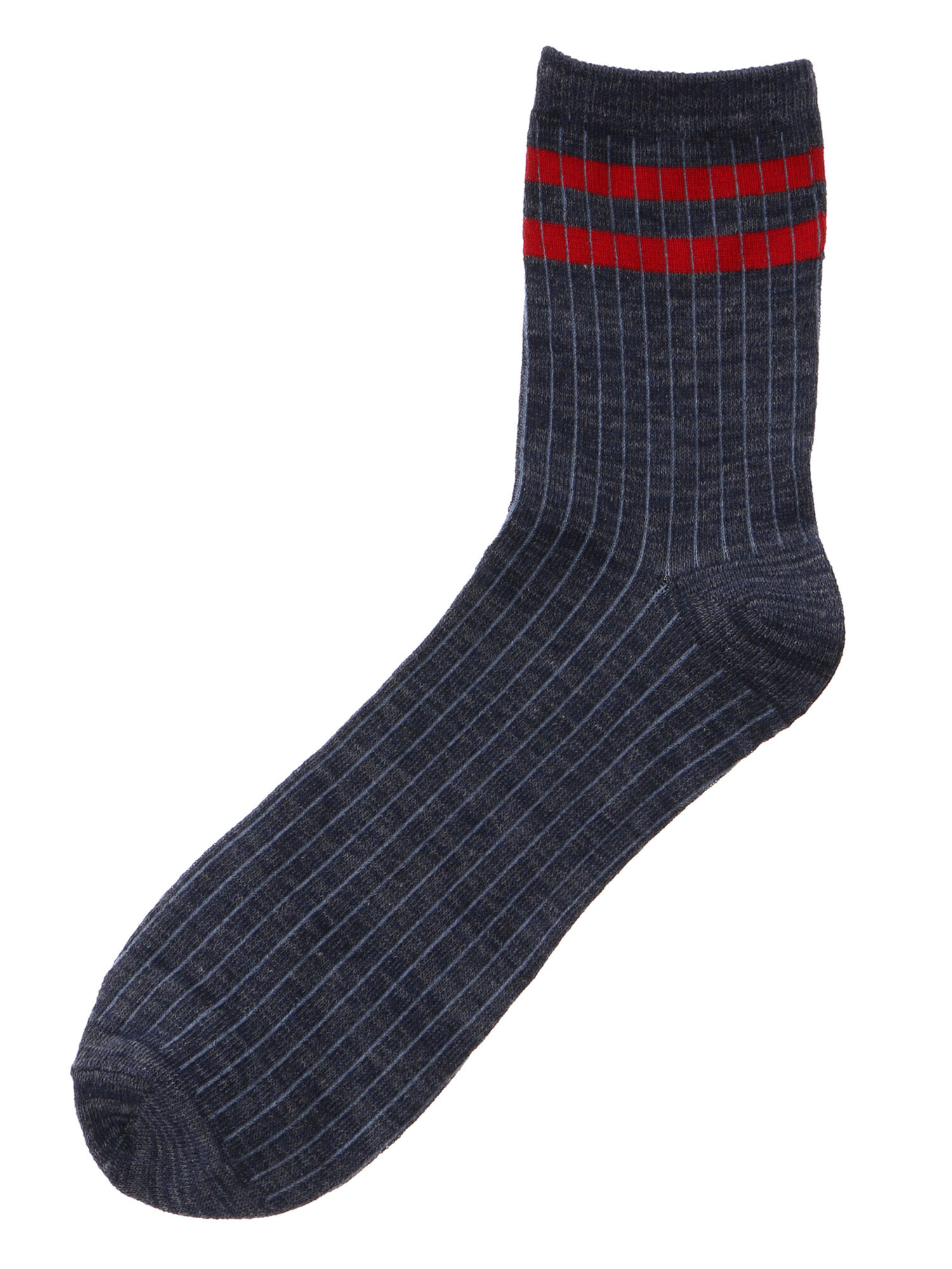 Men's　ライン入引揃リブショートソックス