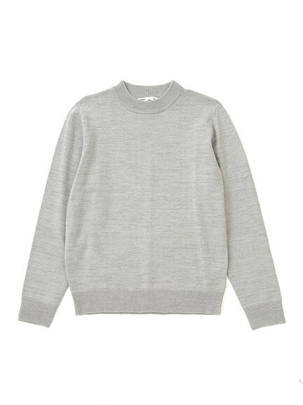 Men's 12Gボーダーニット ハイネック長袖プルオーバー
