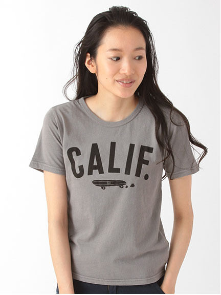 ピグメント天竺 半袖プリントTee CALIF