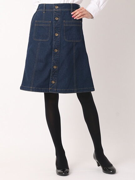 ・フロントボタンデニムスカート