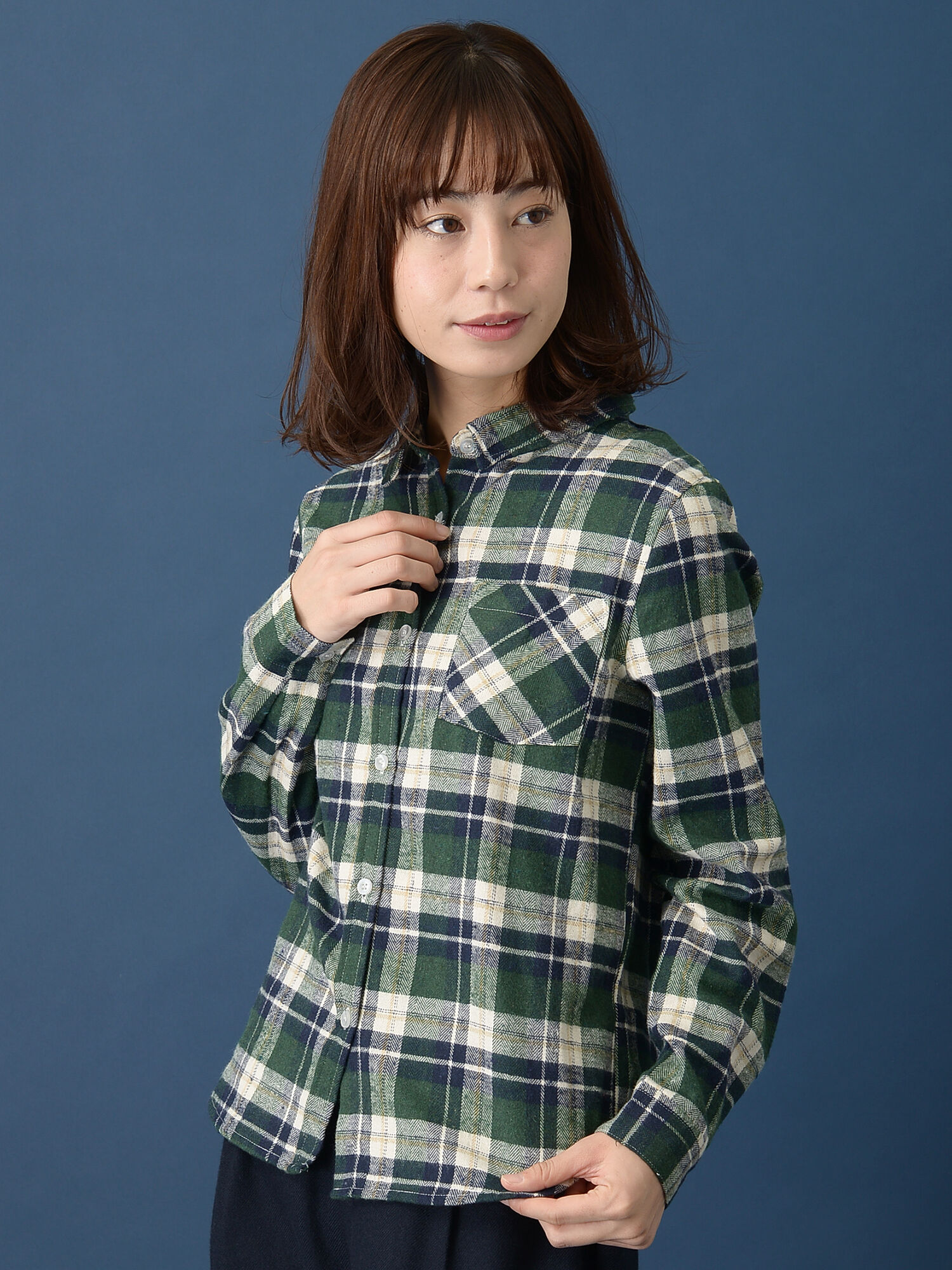 ・チェックショートシャツ