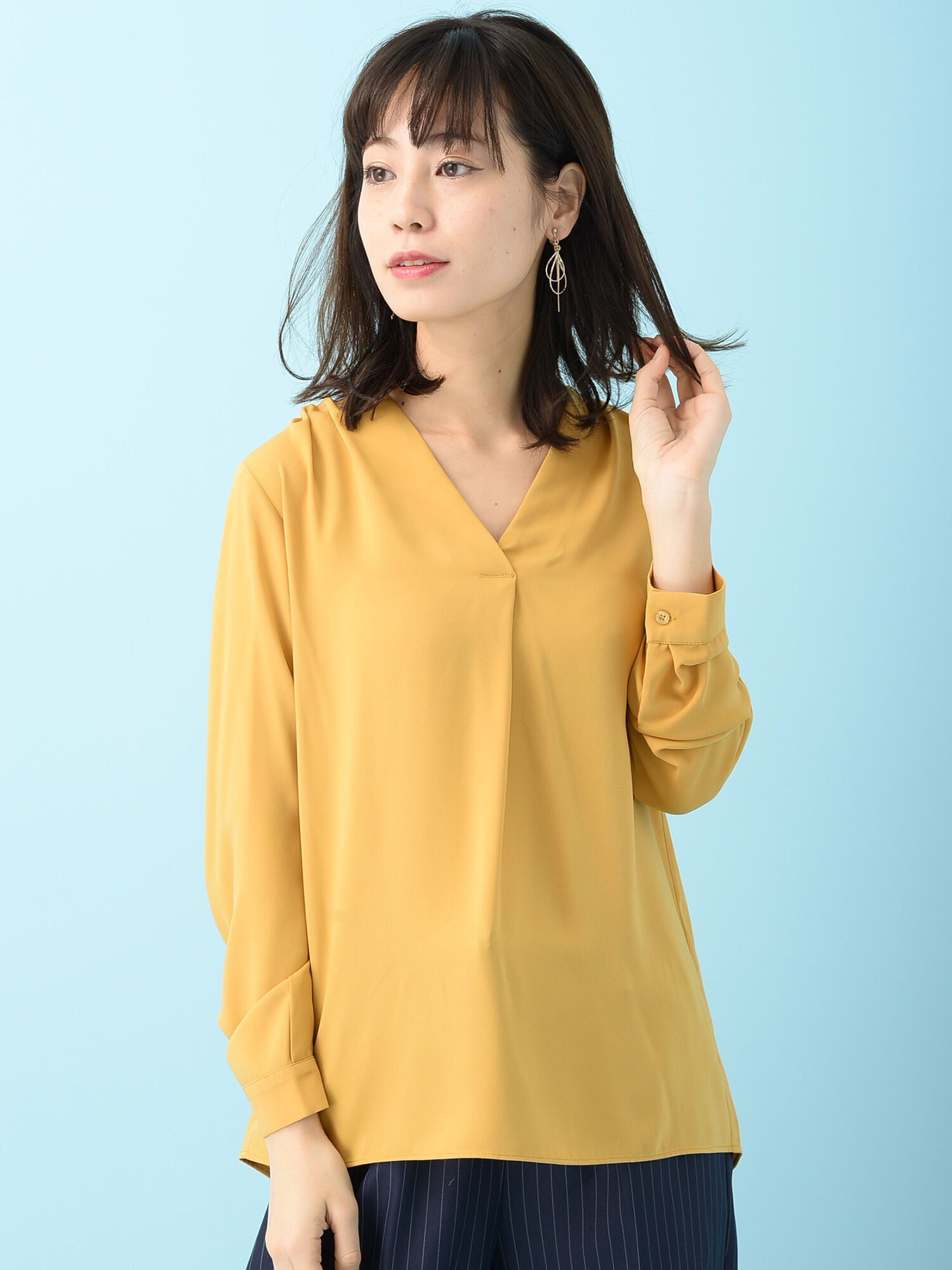 LHELBIE・ドレープスキッパーシャツ