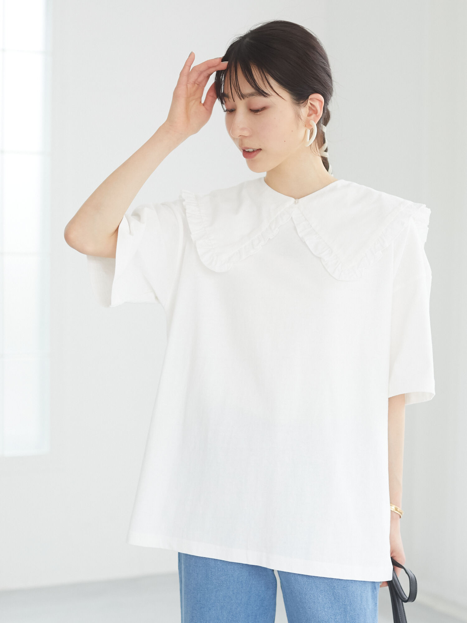 【6,000円(税込)以上のお買物で全国送料無料。】・ELENCARE DUE SET2点 ツケエリ×Tシャツ