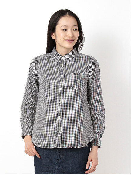 B ギンガム長袖シャツ