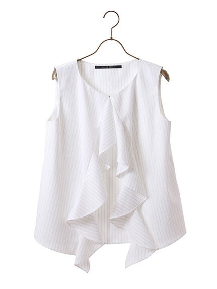 YECCA VECCA(イェッカ・ヴェッカ) ラッフルストライプブラウス ￥8,629
