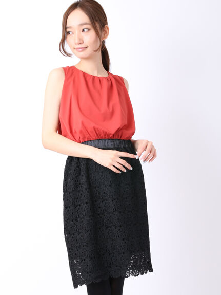 YECCA VECCA レースドッキングドレス