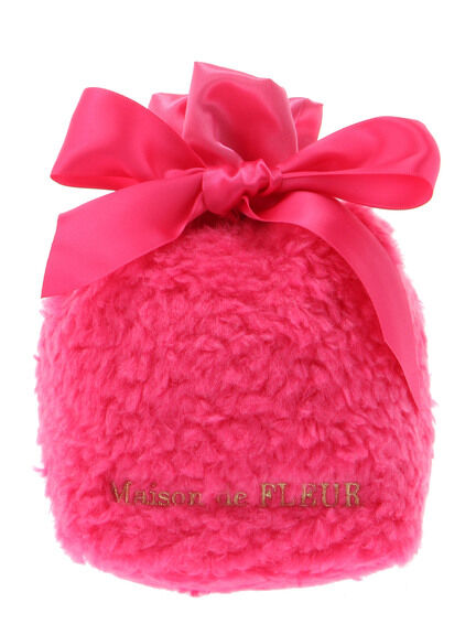Maison de FLEUR ピンクファーリボンポーチ