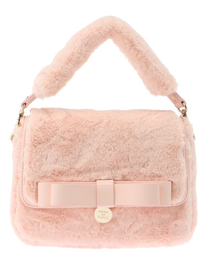 Maison de FLEUR ダブルリボンファーフラップバッグ