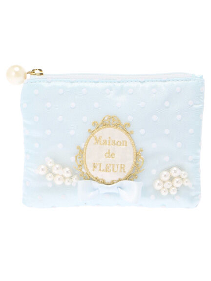 Maison de FLEUR Foamy Cream Soda フロッキードットティッシュポーチ