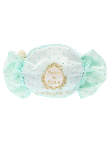 Maison de FLEUR Foamy Cream Soda フロッキードットキャンディポーチ