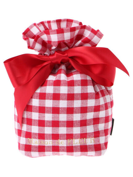 Maison de FLEUR ギンガムビックリボンポーチ