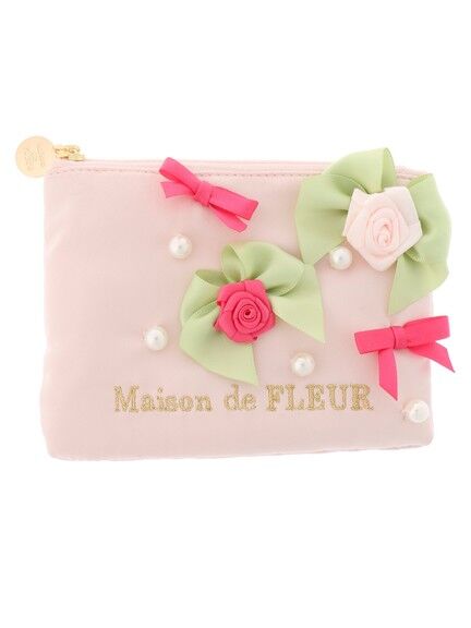 Maison de FLEUR【TOKYO GIRLS COLLECTIONモデル】フラワーリボンティッシュポーチ