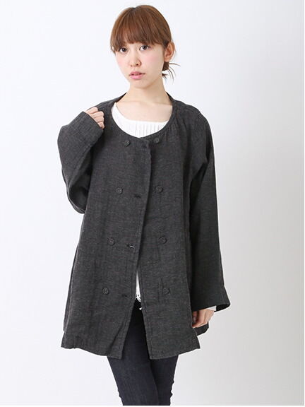 リネンWガーゼWコート 1301031-12-11-11