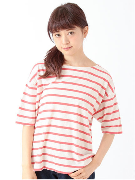 ボーダーポンチョTシャツ 1203004-22-11-12