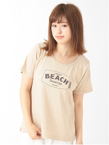 BEACHプリントTシャツ 1203046-23-11-12