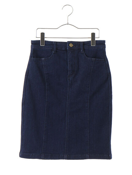 ウール混デニムタイトスカート