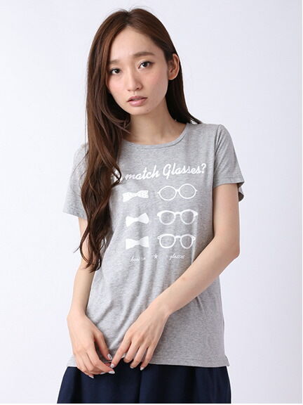 メガネ&タイプリント半袖Tシャツ 1203192-22-18-11