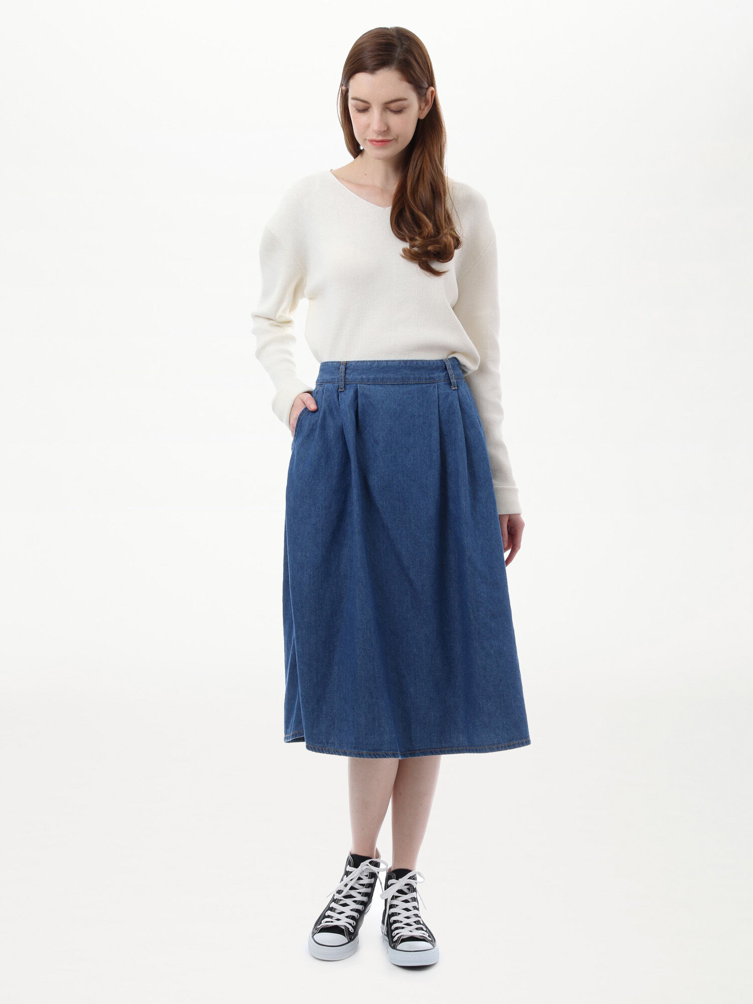 デニムミディスカート