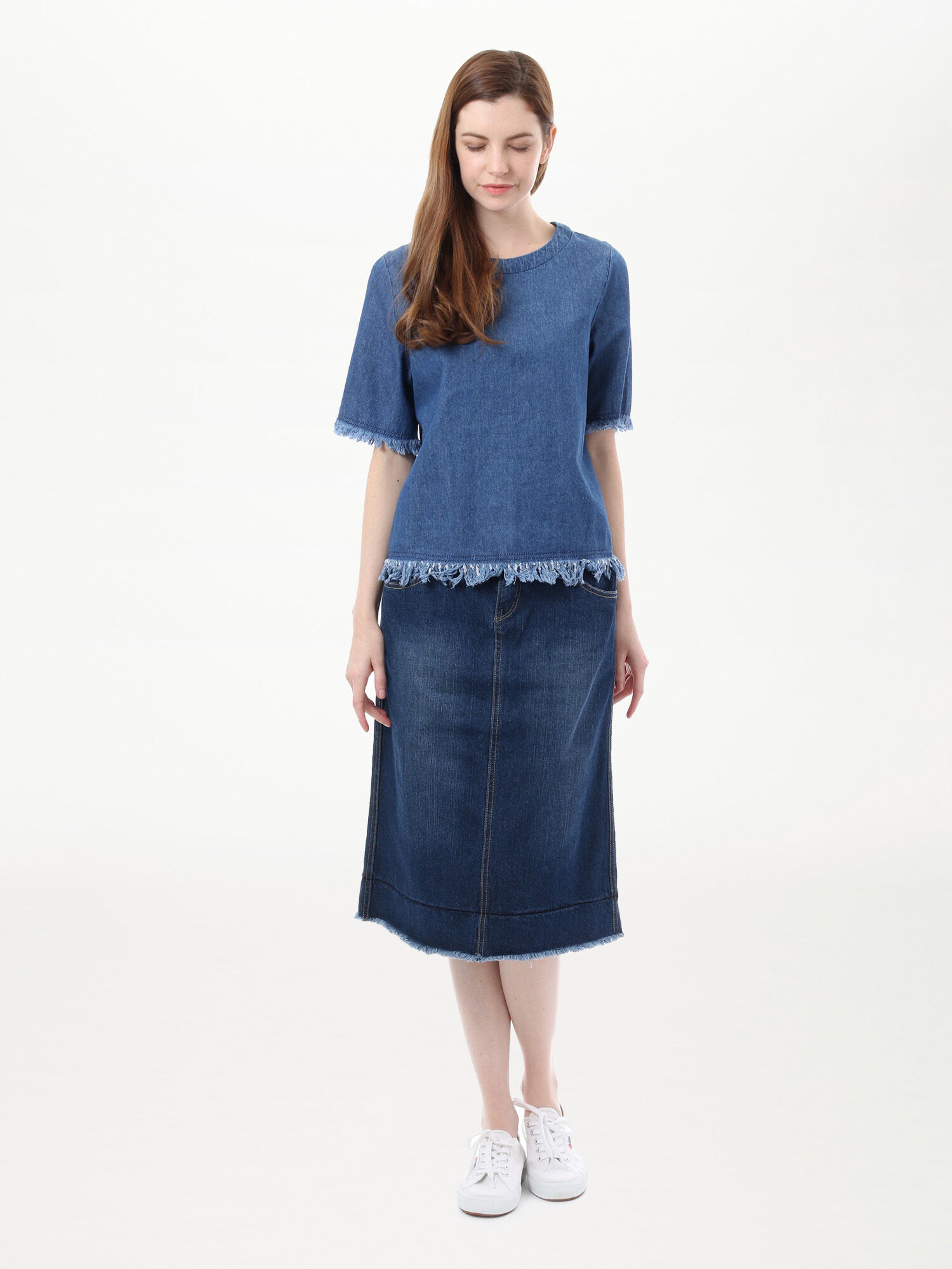 ・カットオフデニムスカート