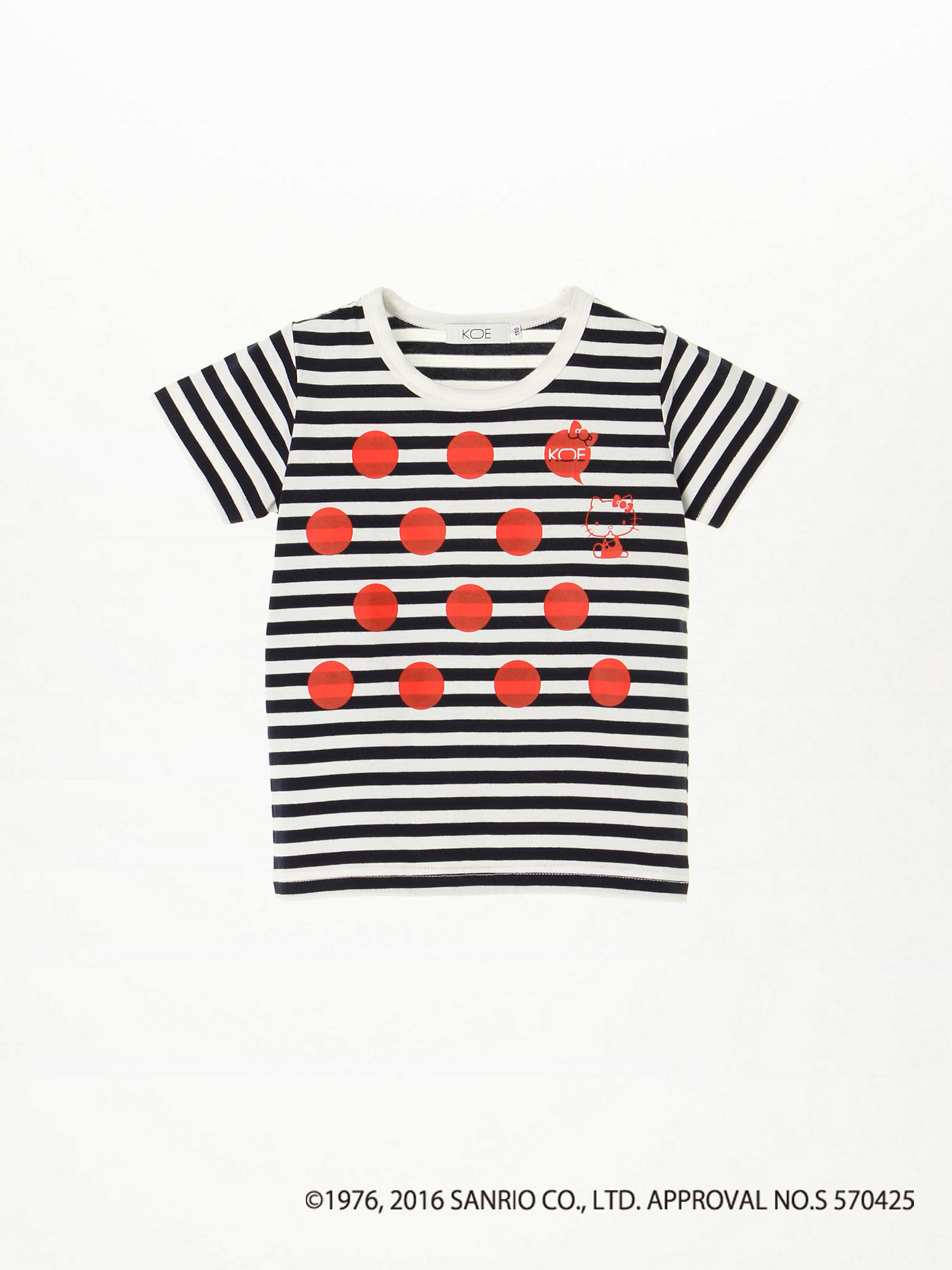 ボーダーハローキティドット半袖Tシャツ