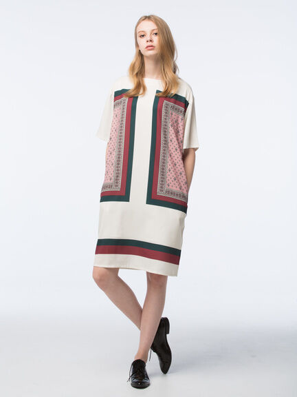 KOE スカーフプリントワンピース