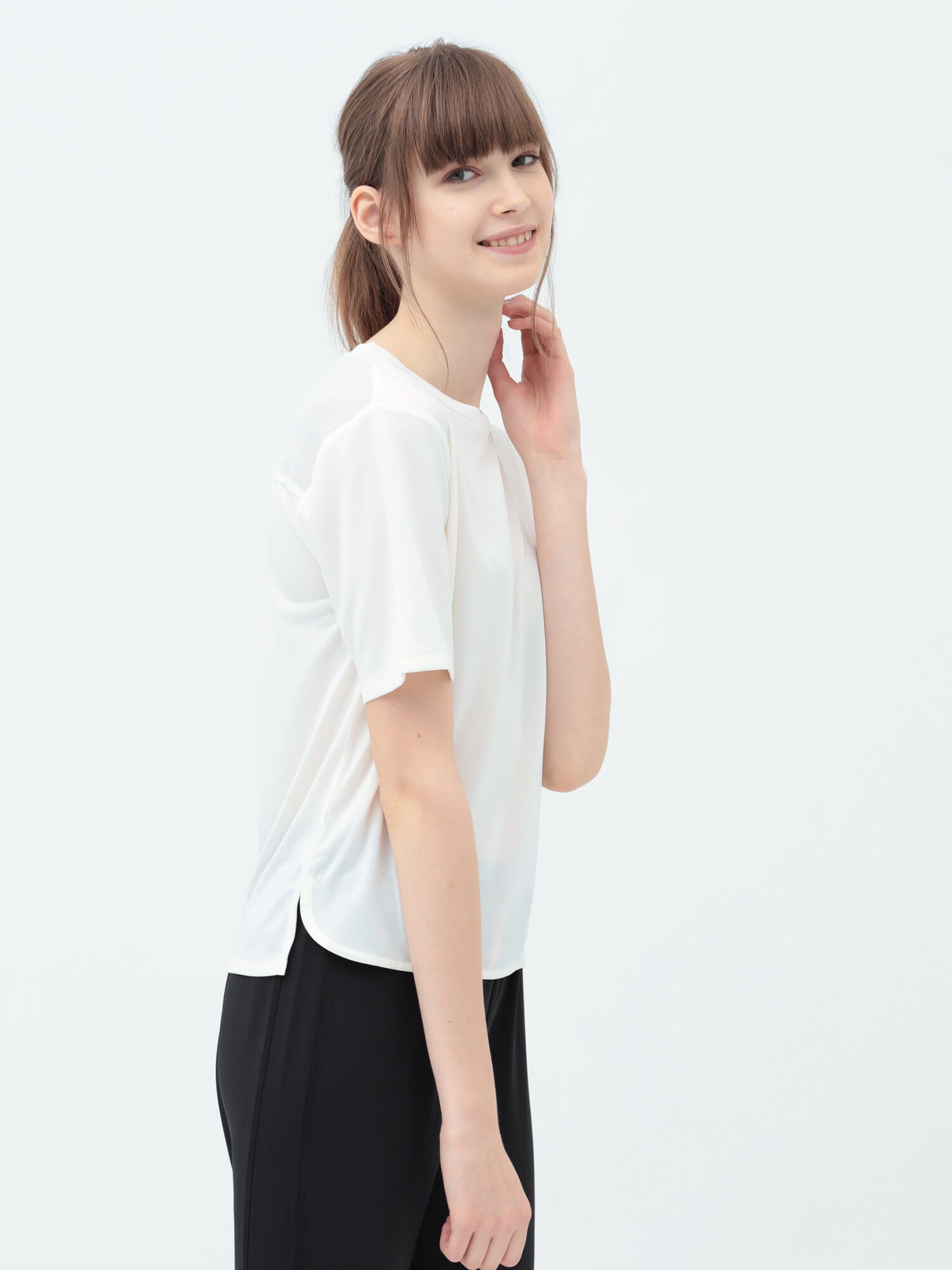 レディースランメッシュキリカエTシャツ