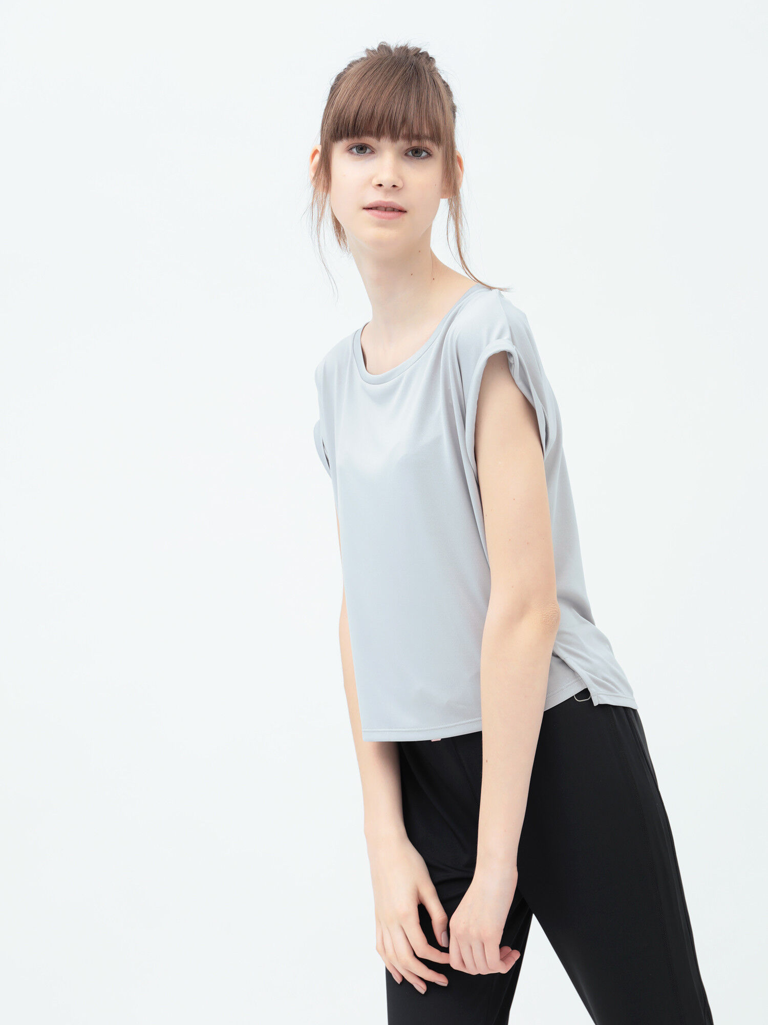 レディースランロール袖Tシャツ