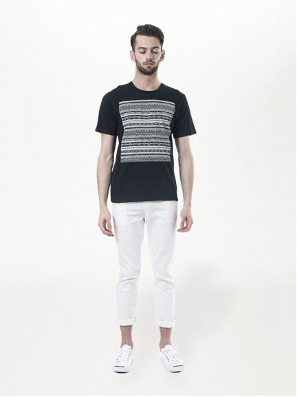 Men's ネイティブ柄プリント半袖Tシャツ