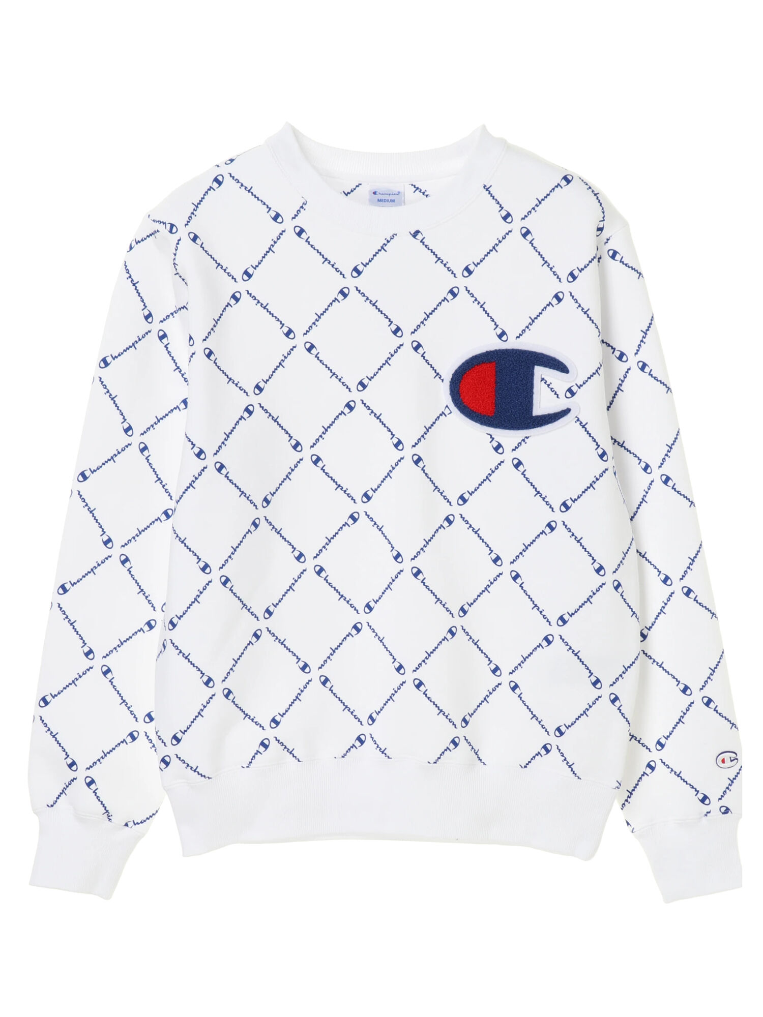 【6,000円(税込)以上のお買物で全国送料無料。】【Champion】CREWNECK PRINT SWEAT