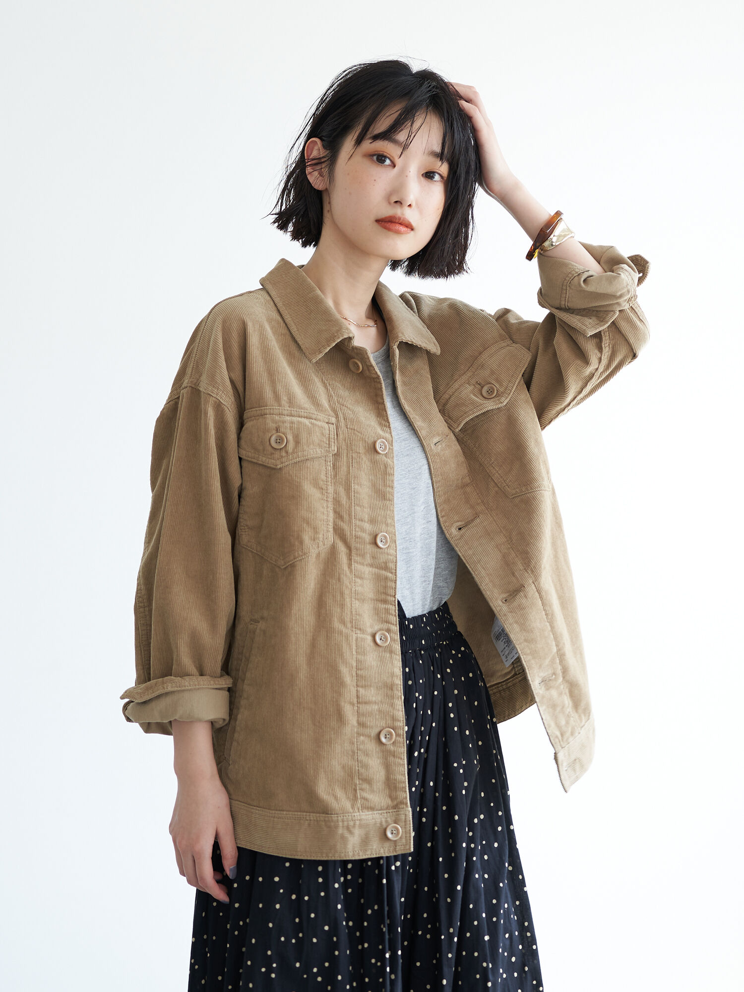 【6,000円(税込)以上のお買物で全国送料無料。】CORDUROY BLOUSON/コーデュロイジャケット《COTTON USA》【CLUEL 10月号掲載】