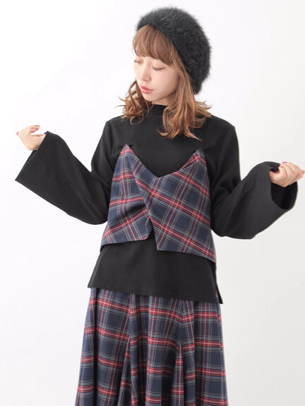 ＜広瀬すず コラボ＞ビスチェ付きフレアースリーブプルオーバー