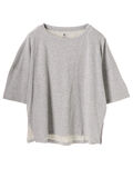 earth music&ecology(アースミュージックアンドエコロジー) |・5分袖クルーネックTシャツ (杢グレー)