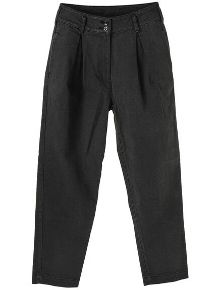 【earth music&ecology】菅沼ゆりデザイン ハイウエストブラックデニムパンツ