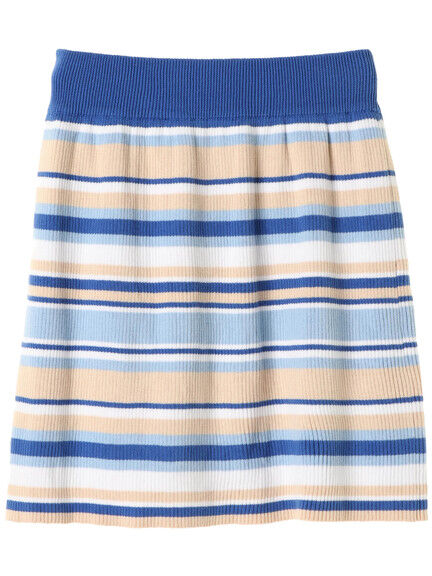 【earth music&ecology】菅沼ゆりデザイン マルチボーダーニットタイトスカート