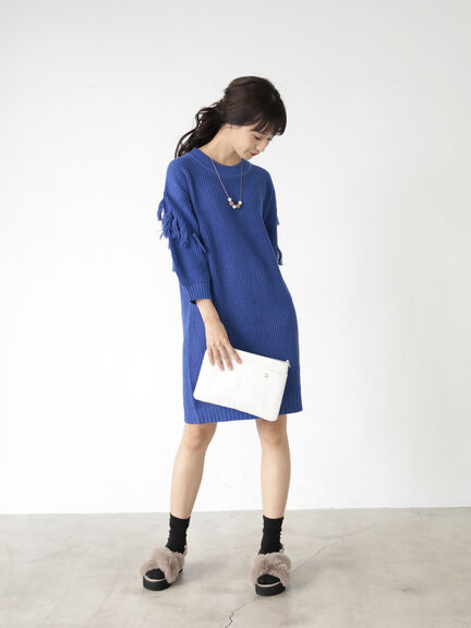 超特急 × earth music&ecology × Ray ニットフリンジワンピース（カイ）