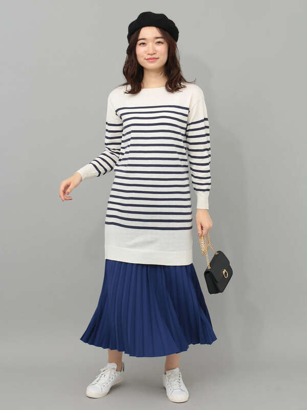 アウトレット ボーダーニットワンピース アイボリー Earth Music Ecology アースミュージックアンドエコロジー のレディース ワンピース 181hh0010 ファッション通販のstripe Club