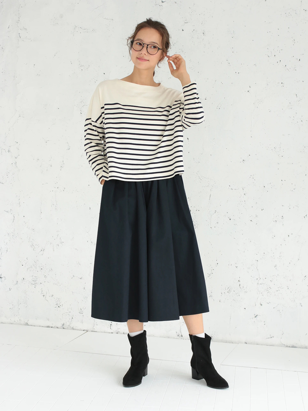 アウトレット Set2点 ボーダーカットソー スカーチョ キャメル グリーン ブルー ネイビー Earth Music Ecology アースミュージックアンドエコロジー のレディースワンピース 1c93l0h0240 ファッション通販のstripe Club