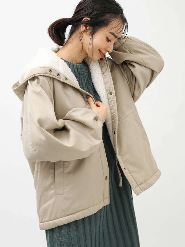 アウトレット 裏ボアショートモッズコート ライトベージュ カーキ ラベンダー Earth Music Ecology アース ミュージックアンドエコロジー のレディースコート 1d94l0z0100 ファッション通販のstripe Club